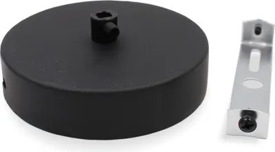Produktbild von Metall Baldachin Standard mit Bajonett und Zugentlastung | Ø 100 mm | Höhe 25 mm | Schwarz