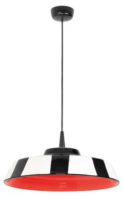 Imagen del producto de Lámpara colgante LED "Circus", diseño cerámico hecho a mano, fabricada en Italia, diámetro de 35 cm, color rojo, ideal para iluminación interior moderna