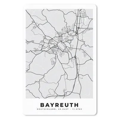 Produktbild von MuchoWow® Mauspad Mousepad Bayreuth - Karte - Stadtplan - Deutschland 40x60 cm - Mousepads - Maus Mat - Pad - Mausunterlage - Schreibtisch Accesoire