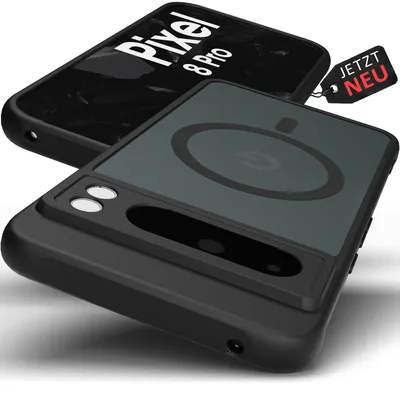 Produktbild von Google Pixel 8 Pro Hülle - MagSafe Case magnetisch Matt Schwarz Dünn | Schutzhülle stoßfest Handyhülle - Kameraschutz | Cover Bumper | GreenHec