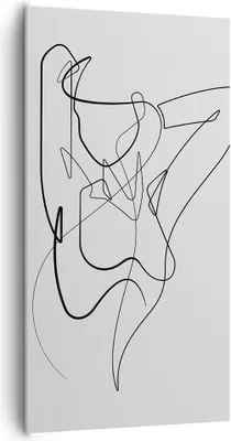 Produktbild von Bild auf Leinwand - Leinwandbild - Einteilig - Frau Bleistift Linie - 65x120cm - Wand Bild - Wanddeko - Wandbilder - Leinwanddruck - Bilder - Wanddekoration - Leinwand bilder - PA65x120-4991