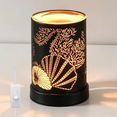 Elektrische Duftlampe für Wachs, Aromadiffusor, schwarz, 10x9x15 cm