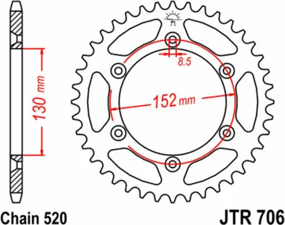 Obrázek produktu pro Zębatka JT 46T 520 JTR706.46