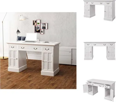 Produktbild von vidaXL Schreibtisch Sekretär Weiß 140 x 48 x 80 cm -  Schreibtische