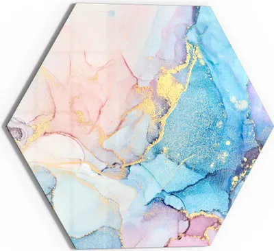 Produktbild von DEQORI Glasbild Echtglas 55x48 cm 'Goldene Strömung' Wandbild Bild modern Deko