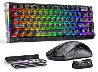Image de Clavier de jeu compact - Interrupteurs à effet Hall magnétiques - Format 60% - Souris sans fil
