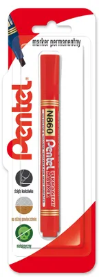 Image de Marqueur permanent Pentel N860 rouge à pointe biseautée