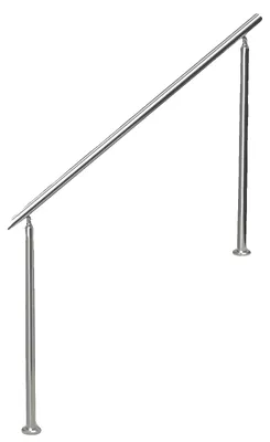 Image de Mains courantes VEVOR pour escaliers extérieurs, kit de main courante d'escalier de 59 pouces/150 cm, rampe de transition en acier inoxydable avec kit de montage, mains courantes d'escalier à double colonne pour personnes âgées, véranda et terrasse