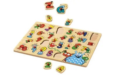 Produktbild von Playtive Holz Spielzeuge Zahlen Puzzle Holz Kinder Lernspiel Monster Kreaturen