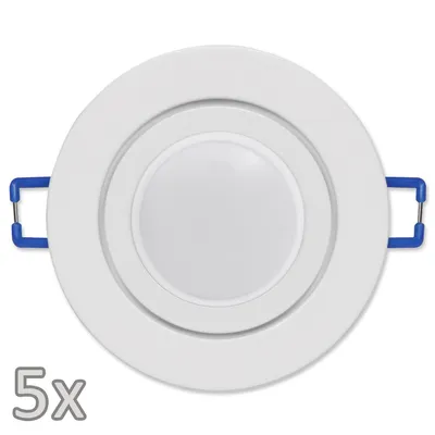 Produktbild von Einbauleuchten-Set McShine 5xRahmen 5xLED-Modul 3W 265lm 230V weiß IP44