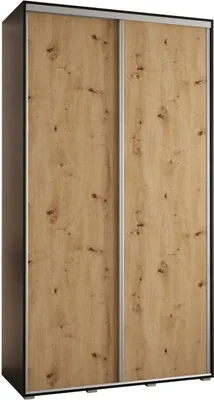 Produktbild von MEBLE KRYSPOL Davos 1 Schrank, zwei Türen - 235,2x130x45 cm - Schwarz Artisan Silber
