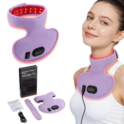 Produktbild von Rotlichttherapie für Hals und Dekolleté Rotlichtlampe Infrarotlampe mit 660nm & 850nm, 3 Helligkeitsstufen und Timer