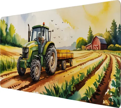 Produktbild von Traktor auf Feld Schreibtischunterlage 69x31cm XXL Mauspad für Jungen