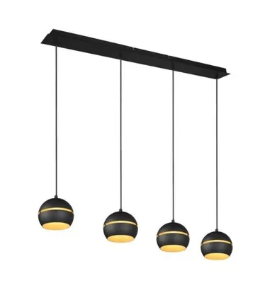 Produktbild von Lindby Godwin Pendellampe vierflammig schwarz Pendelleuchte Leuchte Lampe E14