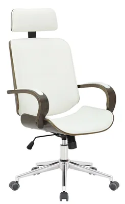 Produktbild von DELUKE® Bürostuhl Chefsessel KINGO Grau - 118x70x70, Weiß/Grau | Kunstleder | Metall Gestell | ergonomische Bürostühle Homeoffice Stuhl mit Rollen