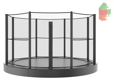 Productafbeelding van Trampoline AKROBAT ORBIT FLAT 305 (10ft) Antraciet inclusief veiligheidsnet