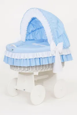 Produktbild von Weidenkorb Bellamy – Babybett – sichere, bequeme und eichenfreundliche Wiege mit Verdeck