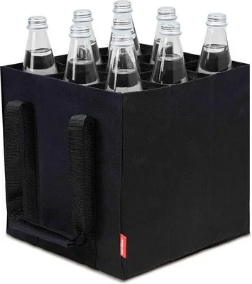 Immagine prodotto di Borsa porta bottiglie nera a 9 scomparti 27x27x27 cm