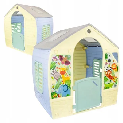 Produktbild von Mochtoys | Spielhaus Happy House, Pastellfarben, wetterfest, kreativer Spielspaß für Kinder