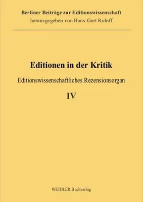 Produktbild von Editionen in der Kritik 4