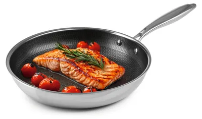Bratpfanne 24 cm, Edelstahl, Antihaftbeschichtung, kratzfest, ofenfest