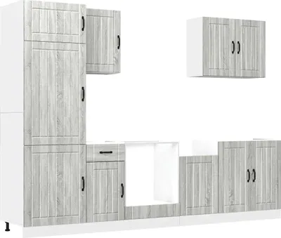 Produktbild von vidaXL 7-tlg. Küchenschrank-Set Lucca Grau Sonoma Holzwerkstoff