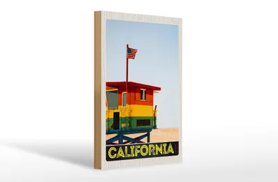 Produktbild von Holzschild Reise 20x30cm California Amerika Küste Strand Meer