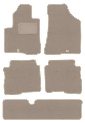 Image de Tapis de sol en moquette pour Hyundai SantaFe II 2006-2012 (7 places) – jeu 4 pièces, beiges, sur mesure – Wielganizator LUX