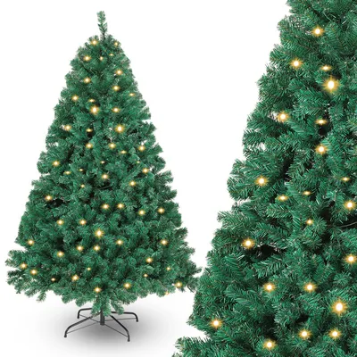 Obrázok produktu pre Jayseuw Umelý vianočný stromček 180 cm Umelý vianočný stromček s osvetlením LED vianočný stromček pre vianočnú výzdobu