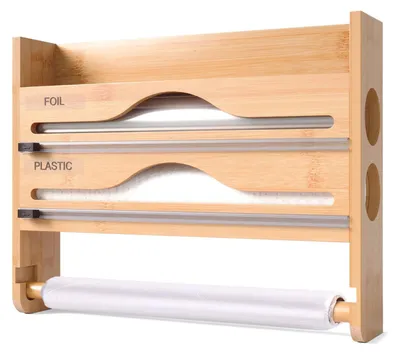 Immagine prodotto di Omgoods - Dispenser multifunzione 4-in-1 con porta rotolo da cucina e tagliacarti