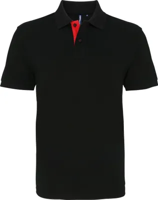 Produktbild von Asquith & Fox Herren Polo-Shirt, kurzärmlig RW4810 (S) (Schwarz/Rot)