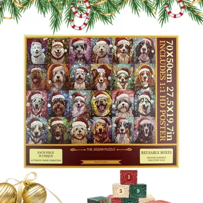 Imagen del producto de Puzzle Calendario de Adviento Navidad 2026 24 Días 1000 Piezas Puzzle de Perro Divertido y Bonito