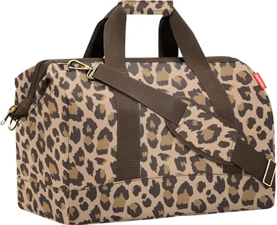 Produktbild von reisenthel Reisetasche allrounder L, Leo Macchiato, 48 x 29 x 39.5, Doktortaschen-Konstruktion, Polyester wasserabweisend & abwaschbar, 6 Innensteckfächer, standfest, Wochenend- und Sporttasche