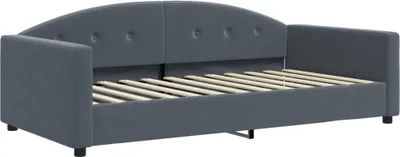 Image de vidaXL Lit de jour gris foncé 100x200 cm velours