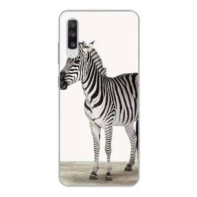 Produktbild von MuchoWow® Handyhülle Schutzhülle Hülle für Samsung Galaxy A70 Zebra - Mädchen - Tiere - Kinder - Jungen Silikon Softcase Handy Hülle - Schutzhaube