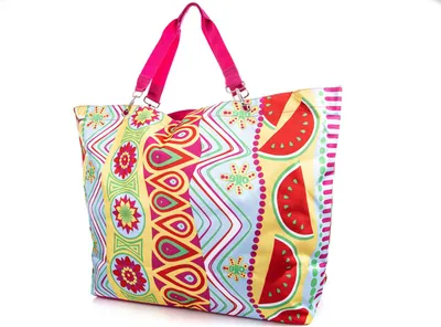 Zdjęcie produktu dla Bag Street Duża kolorowa torba plażowa na plażę damska 65x43x20 cm