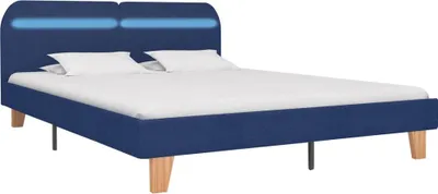 Produktbild von vidaXL Bettgestell mit LED Blau Stoff 180x200 cm