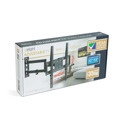 Obrázok produktu pre Polohovateľná nástenná konzola na TV (32-55", VESA 400x400, nosnosť 35 kg)