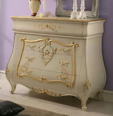 Produktbild von Casa Padrino Luxus Barock Kommode Creme / Gold - Handgefertigte Massivholz Kommode mit 4 Schubladen - Luxus Schlafzimmer Möbel im Barockstil - Barock Möbel - Luxus Qualität -  Italy