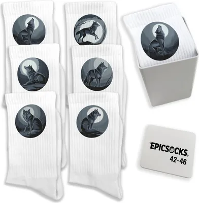 Produktbild von epicsocks Wolfsnacht Socken in 42-46 im