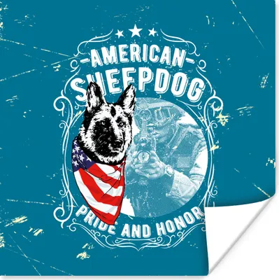 Produktbild von MuchoWow® Poster Jahrgang - Hund - Amerika 50x50 cm - Wohnzimmerdekoration