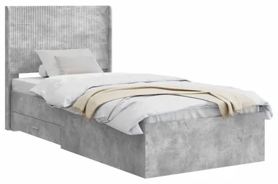 Immagine prodotto di Struttura letto con contenitore e testiera, grigio cemento, 100 x 200 cm