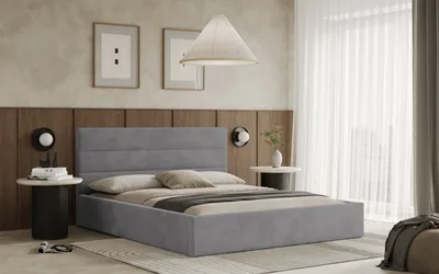 Obrázek produktu pro Postel LIVO 160x200 světlešedá s úložným prostorem
