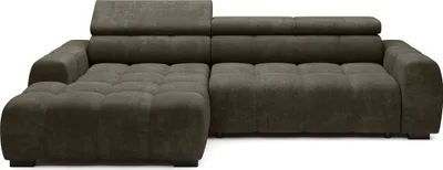 Obrázok produktu pre DomoHome Rohová pohovka BULL - Moderná štýlová rohová pohovka, Nastaviteľný sedák, Bez funkcie spania, Kvalitná látka Eden, Ľavé usporiadanie, Rozmery: 285x168x97 cm, Farba: DARK GREY
