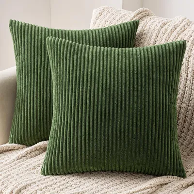 Produktbild von Set mit 2 Cord-Kissenbezügen, 50 x 50 cm, Matcha-Grün