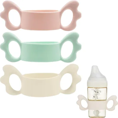 Produktbild von Babyflaschen Griffe, Flaschengriff Halter, Baby Flaschengriffe Silikon, Weithals Babyflaschengriffe, Weiche Baby Flaschengriffe zum Greifen von Kleinen Babys, Passend für die Meisten Babyflaschen