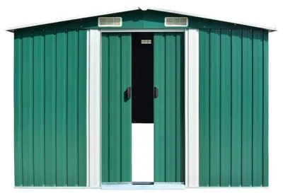 Produktbild von Gartenhaus, Metall-Gartengerätehaus - Grün - 257 x 298 x 178 cm