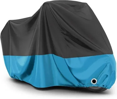 Productafbeelding van Famanu motorafdekzeil, waterdicht - zwart-blauw, 245 x 105 x 125 cm