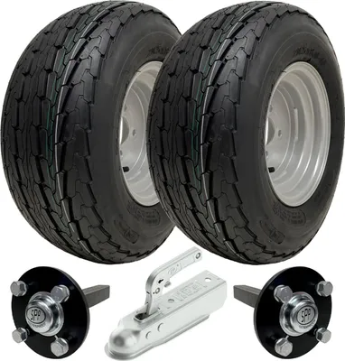 Produktbild von 20.5x8.00-10 Trailer Kit Hochgeschwindigkeitsfelgen mit Straßenzulassung + Nabe & Achsstummel & Anhängerkupplung