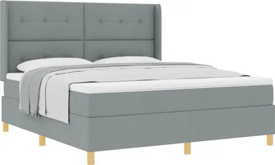 Obrázek produktu pro Postel s boxspringem s matrací Světle šedá 180 x 200 cm textil